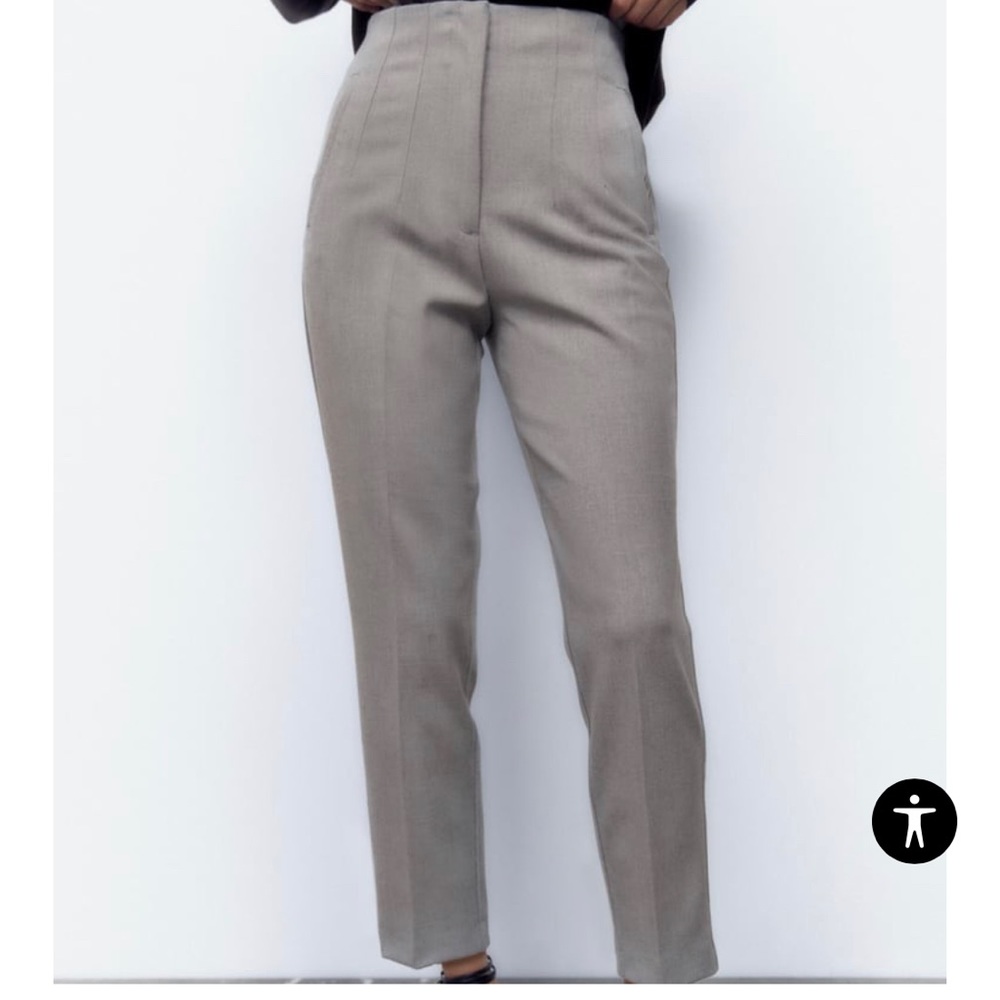 Zara High Waisted Pants in Grey